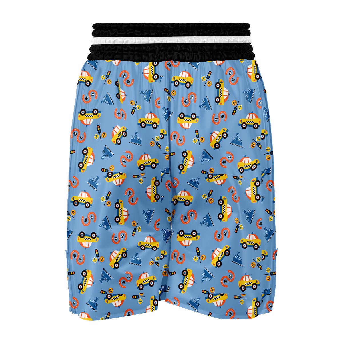 Taxi Car Print Pattern Boxing Shorts-grizzshop