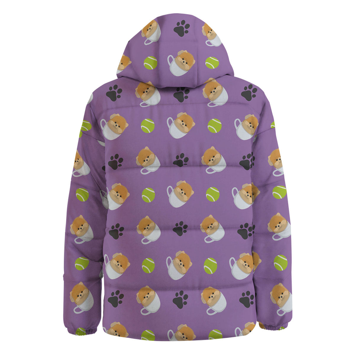 Tea Cup Pomeranian Print Pattern Down Jacket-grizzshop