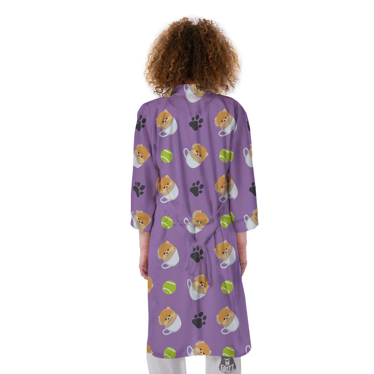 Tea Cup Pomeranian Print Pattern Kimono-grizzshop