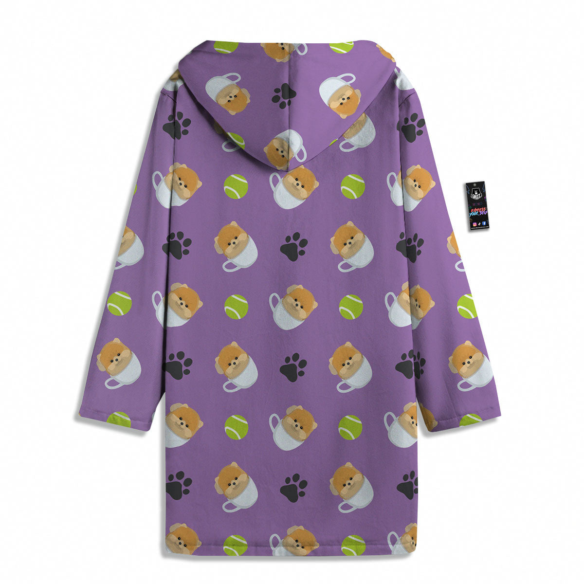 Tea Cup Pomeranian Print Pattern Men's Windbreaker Jacket-grizzshop