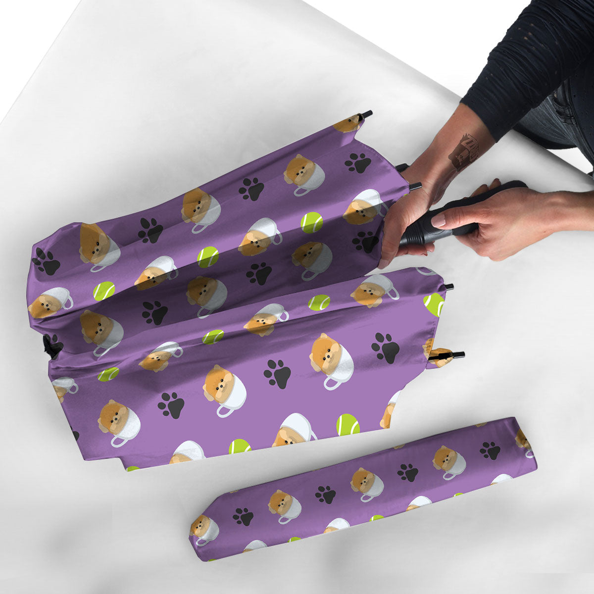 Tea Cup Pomeranian Print Pattern Umbrella-grizzshop