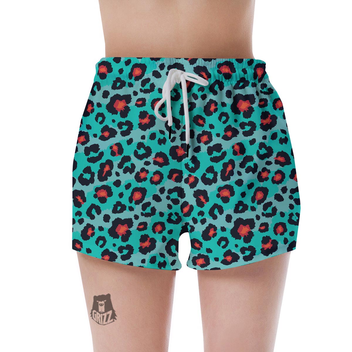 Teal Leopard Women's Shorts-grizzshop