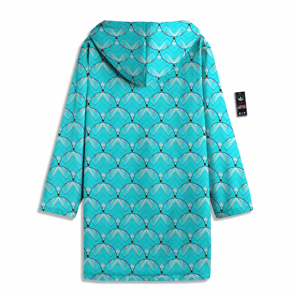 Teal Marble Print Pattern Men's Windbreaker Jacket-grizzshop