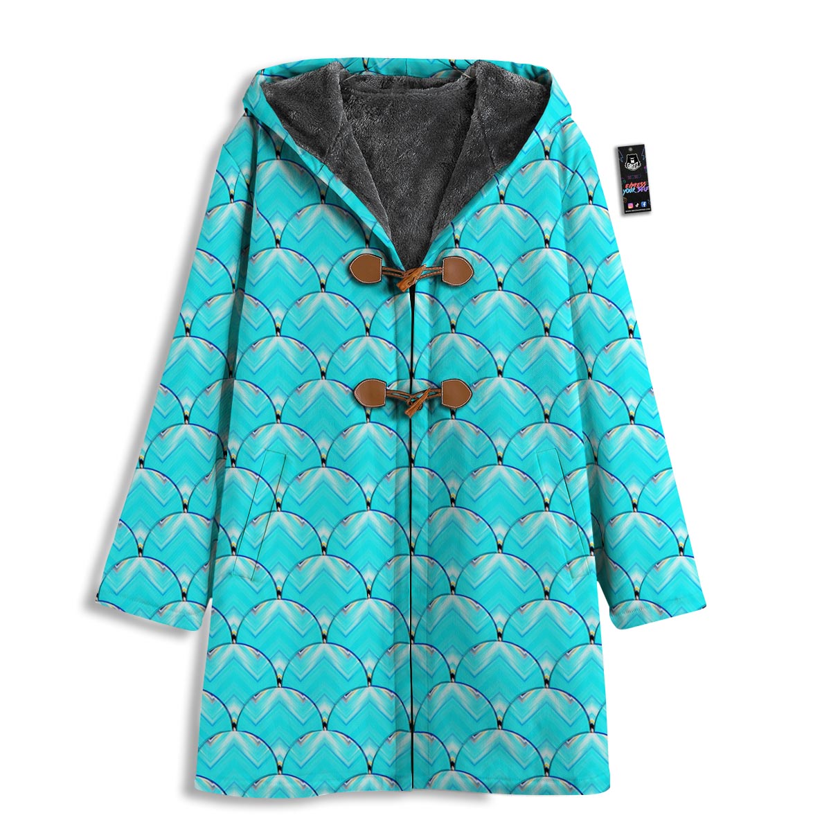 Teal Marble Print Pattern Men's Windbreaker Jacket-grizzshop