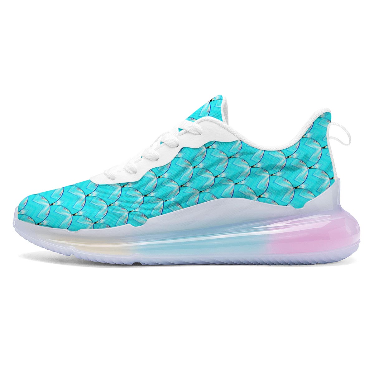 Teal Marble Print Pattern Running Sneakers-grizzshop