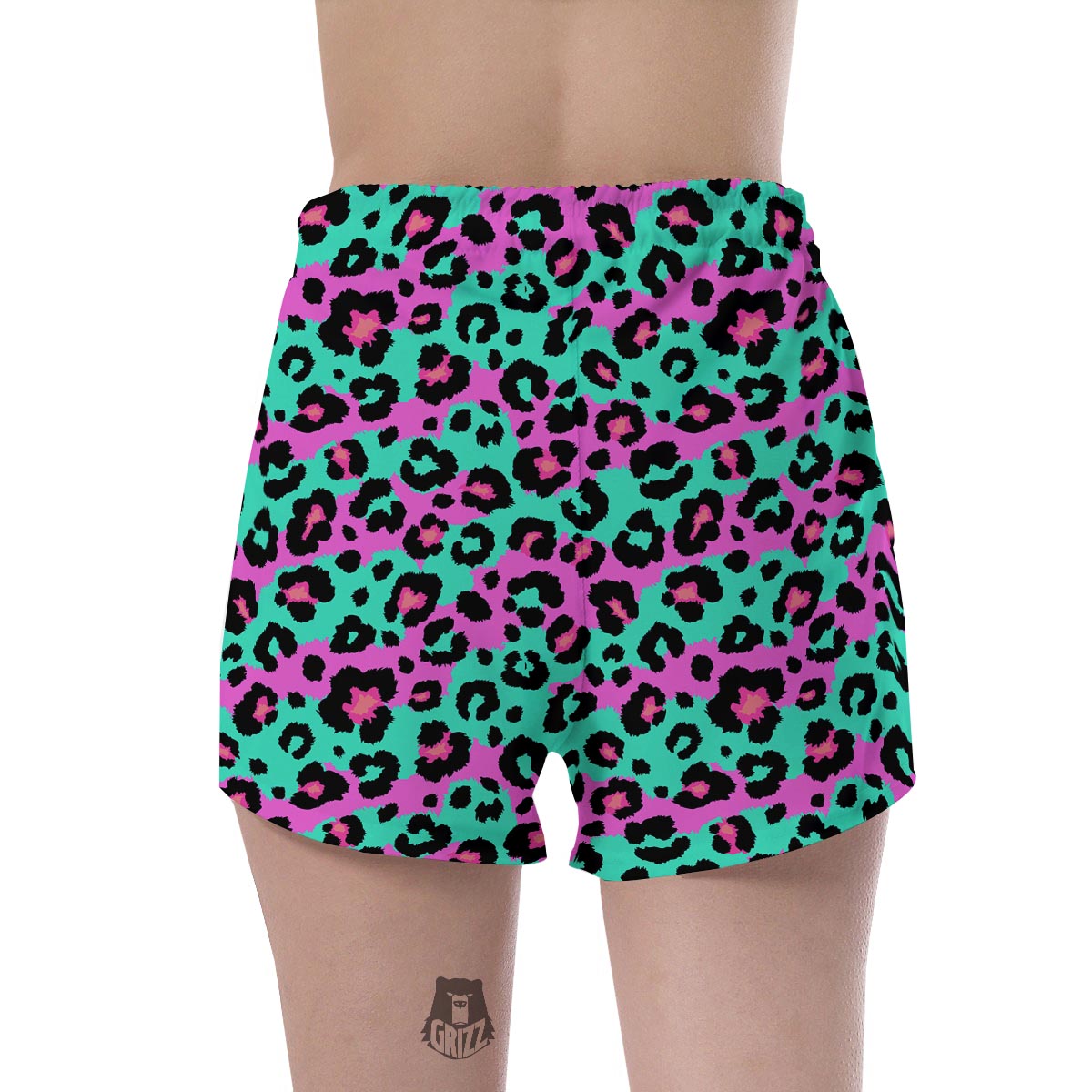 Teal Pink Leopard Women's Shorts-grizzshop
