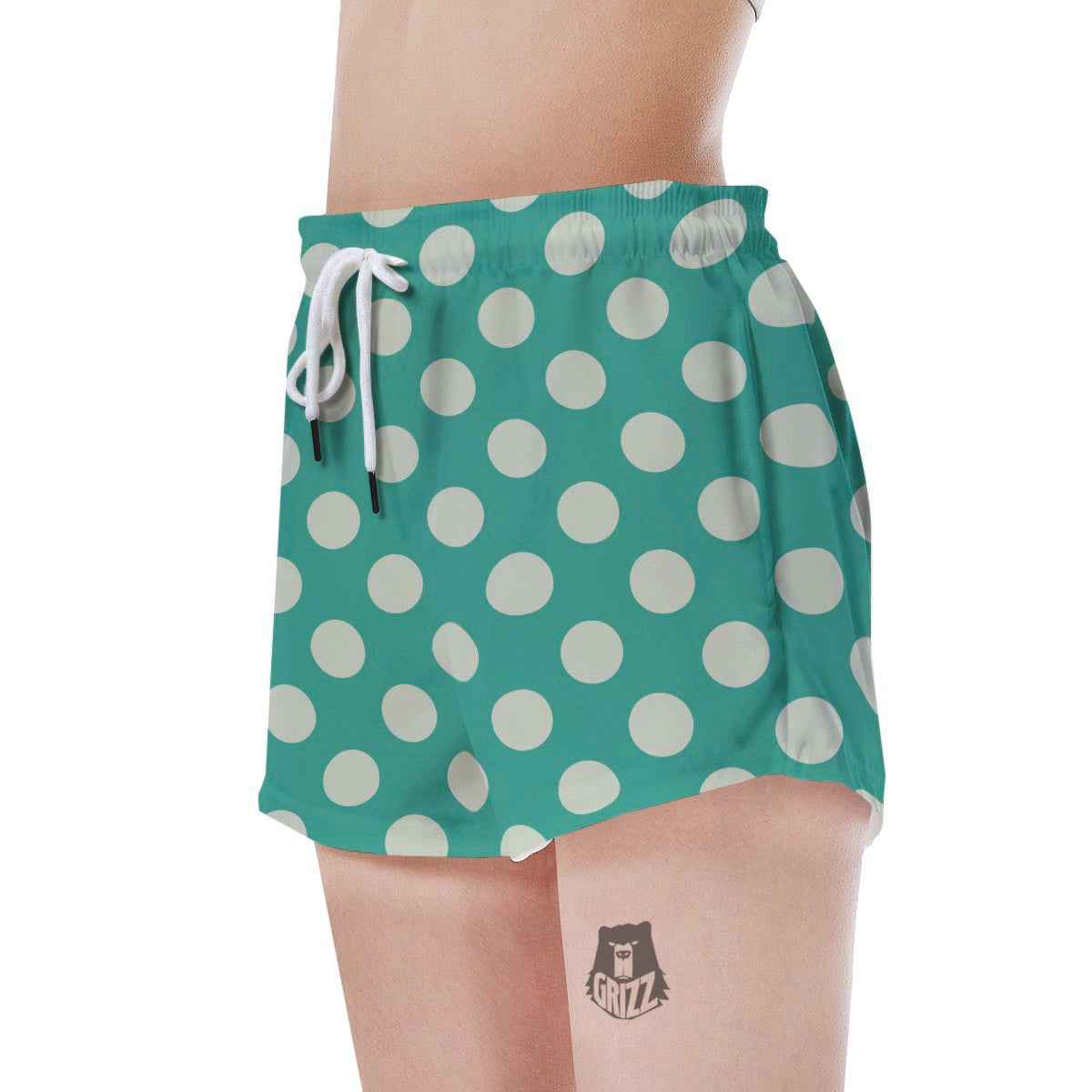 Teal Polka Dot Women's Shorts-grizzshop
