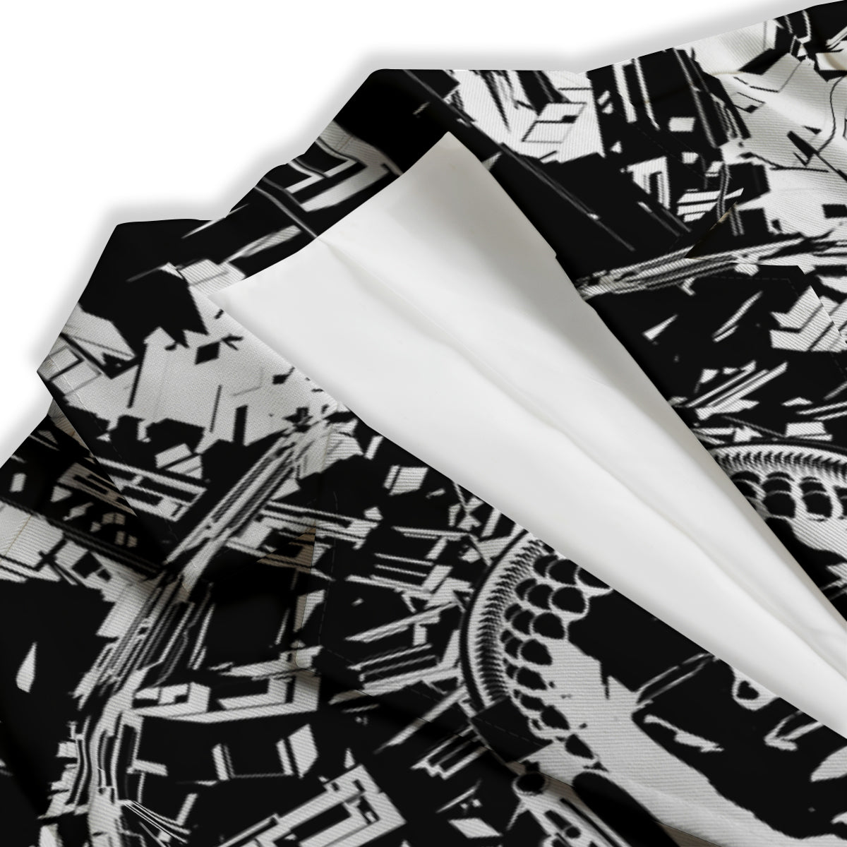 Technical Buddha Black And White Print Women's Blazer-grizzshop