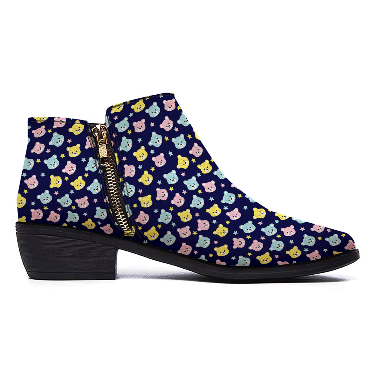 Teddy Bear Cartoon Print Pattern Ankle Boots-grizzshop