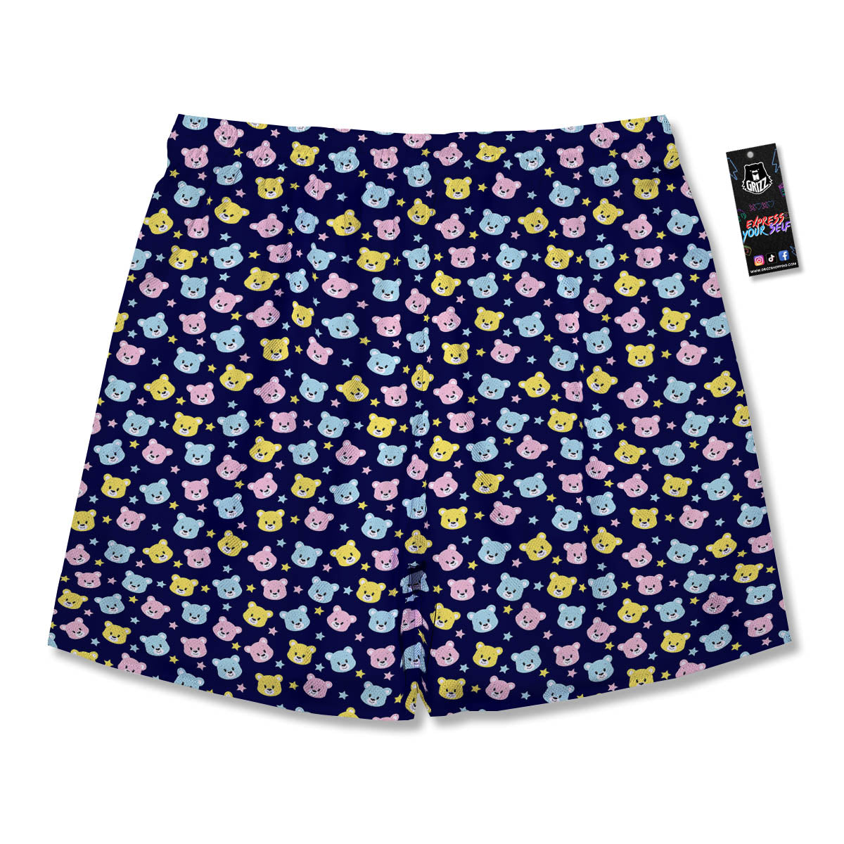 Teddy Bear Cartoon Print Pattern Men's Running Shorts-grizzshop