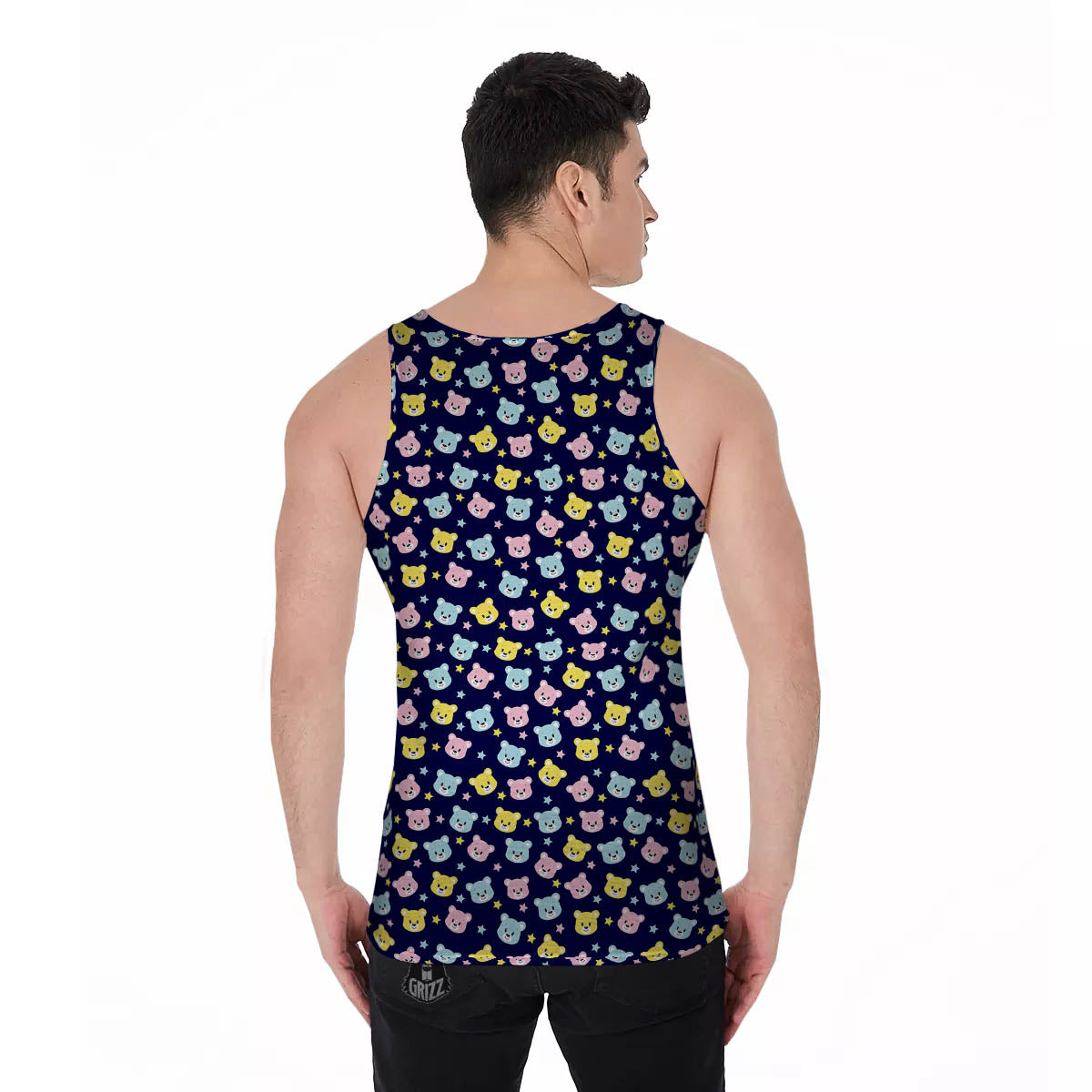Teddy Bear Cartoon Print Pattern Men's Tank Top-grizzshop