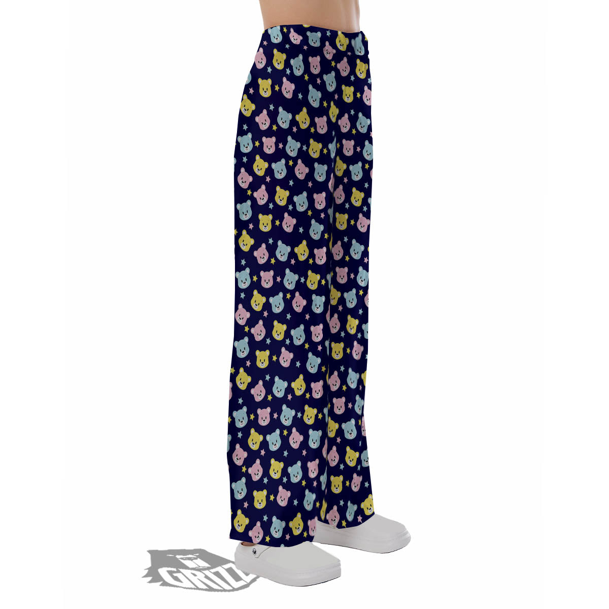 Teddy Bear Cartoon Print Pattern Pajama Pants-grizzshop