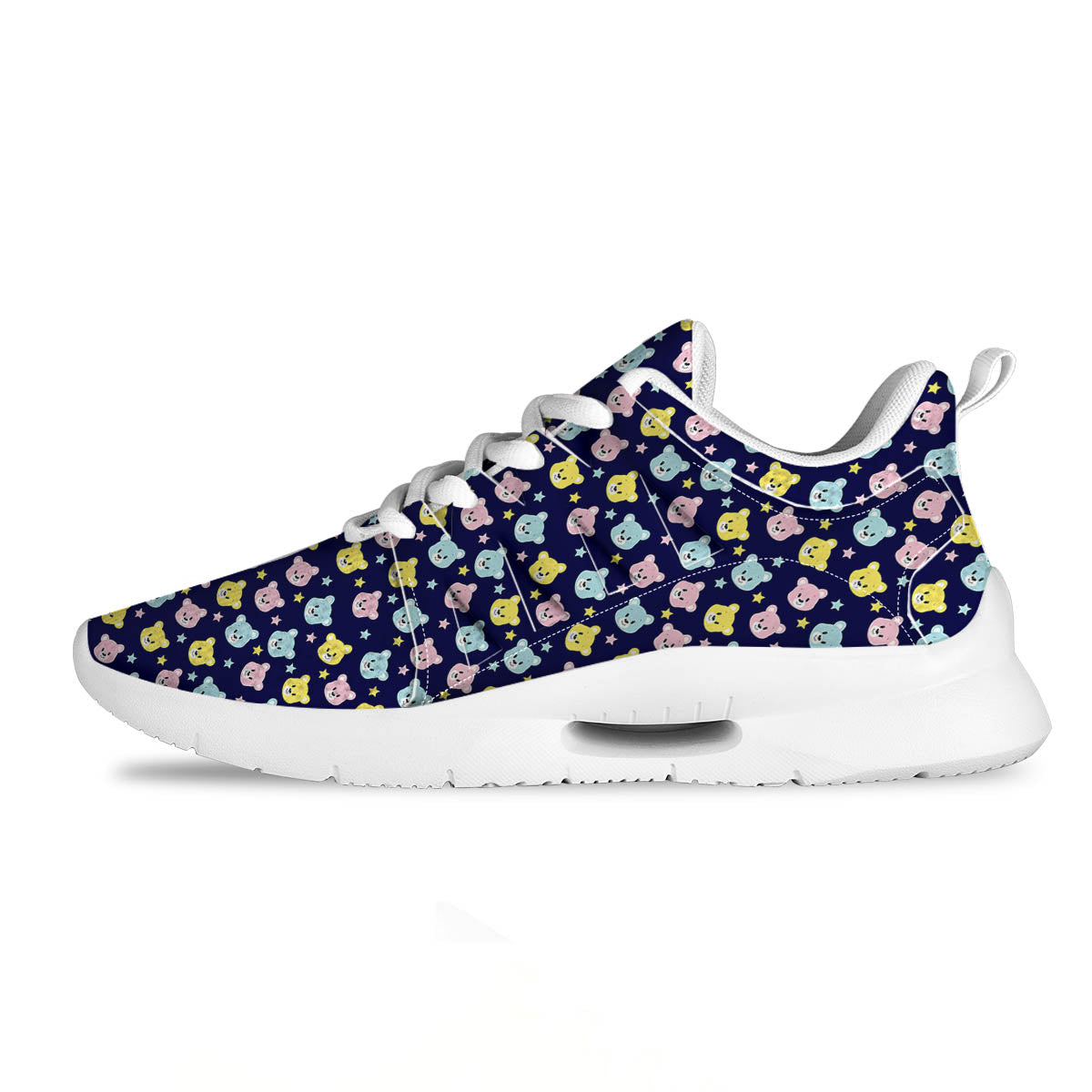 Teddy Bear Cartoon Print Pattern Tennis Shoes-grizzshop