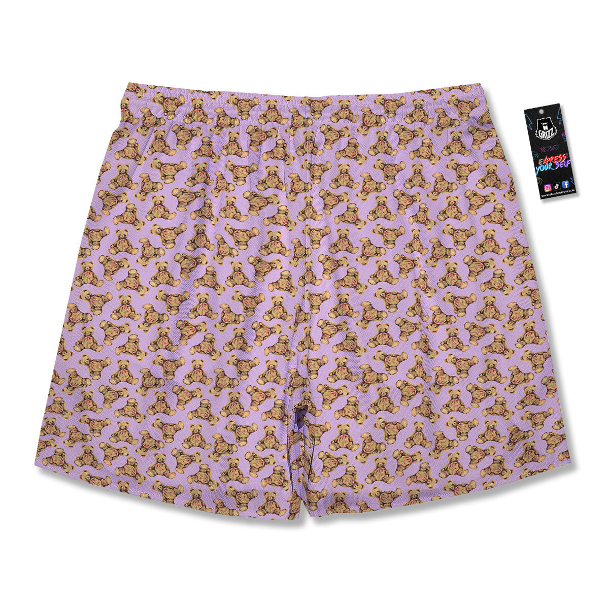 Teddy Bear Cute Print Pattern Men's Running Shorts-grizzshop