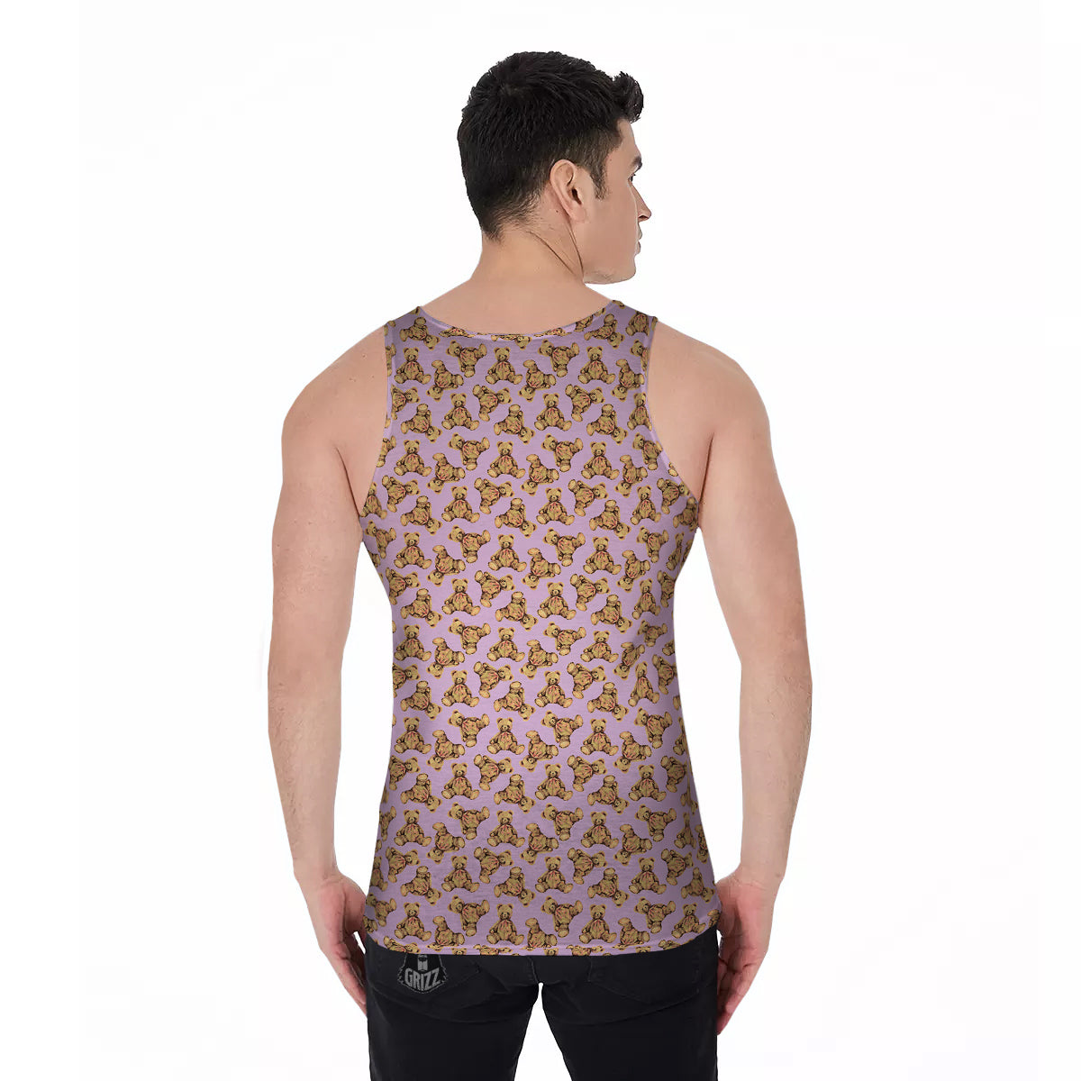 Teddy Bear Cute Print Pattern Men's Tank Top-grizzshop