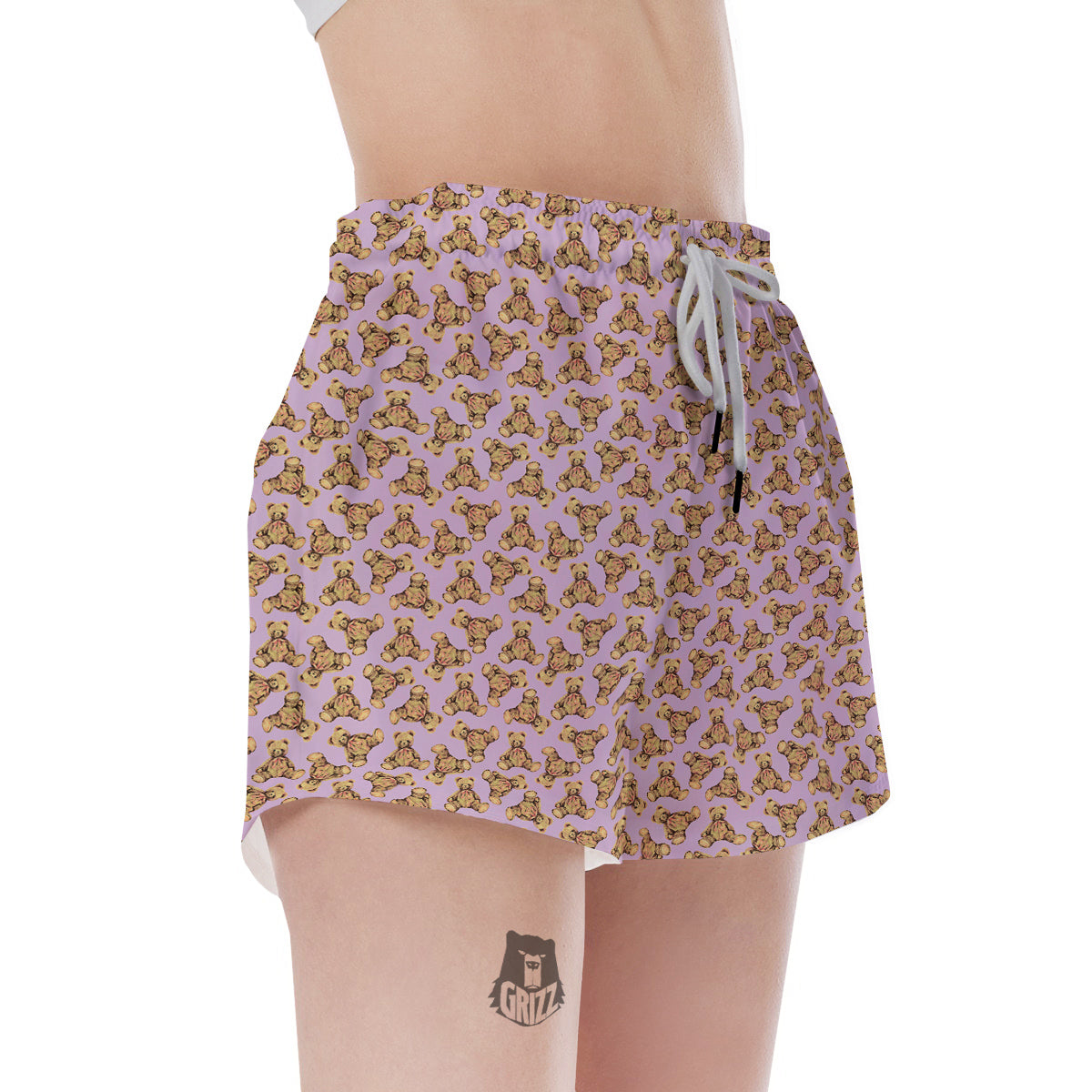 Teddy Bear Cute Print Pattern Women's Shorts-grizzshop