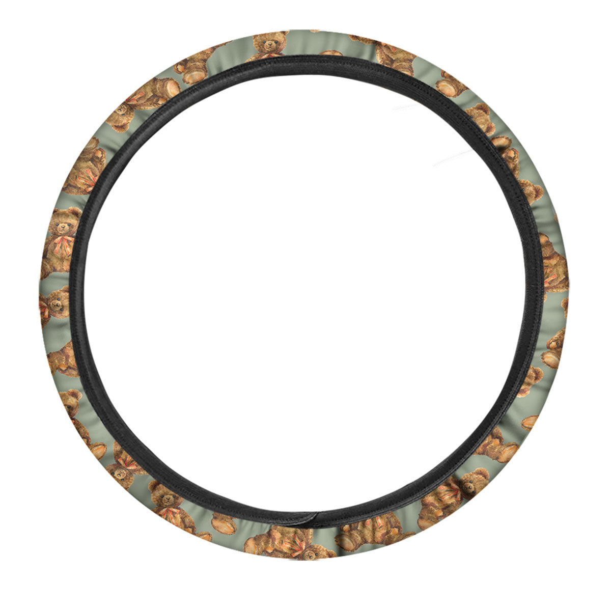 Teddy Bear Watercolor Print Pattern Car Steering Wheel Cover-grizzshop