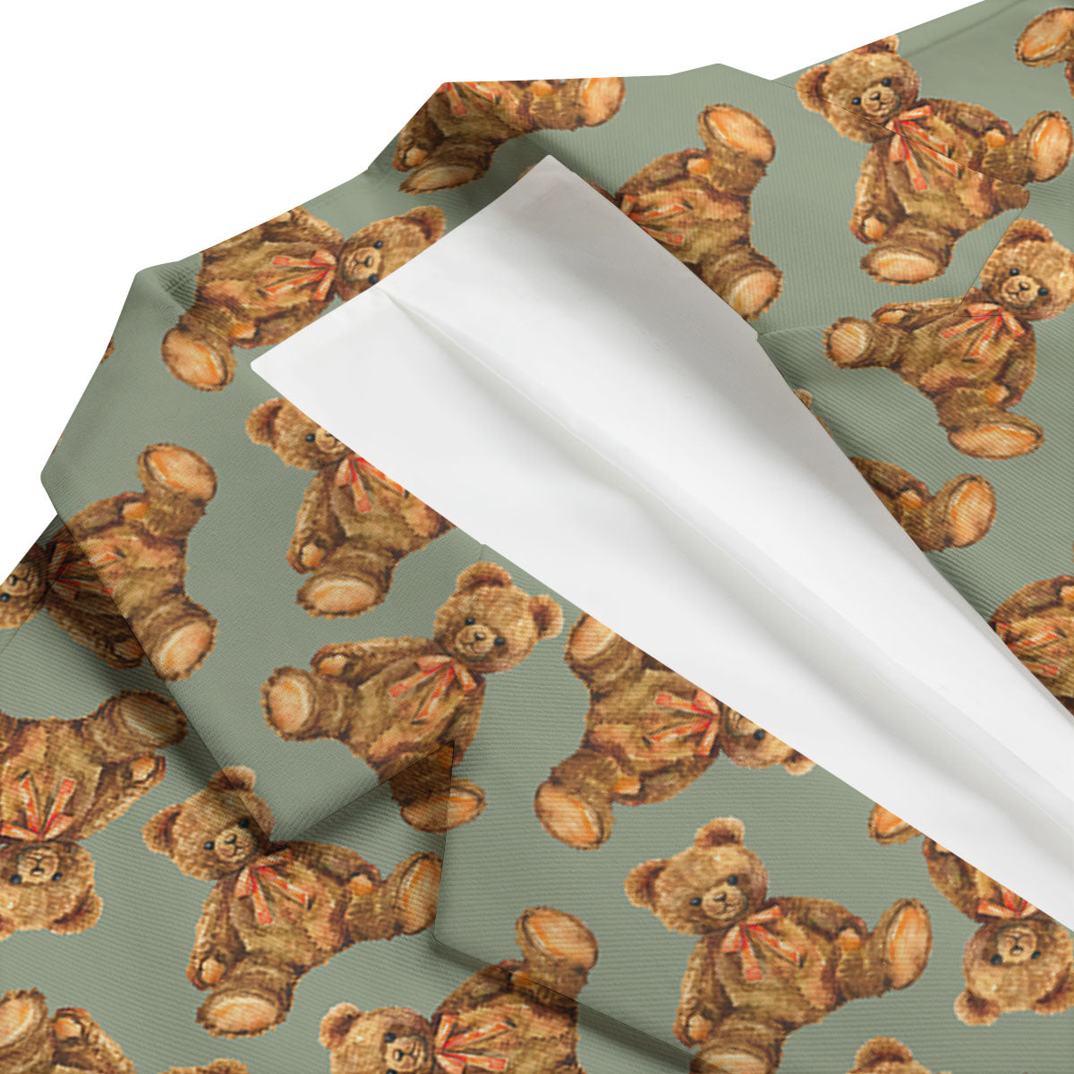 Teddy Bear Watercolor Print Pattern Men's Blazer-grizzshop