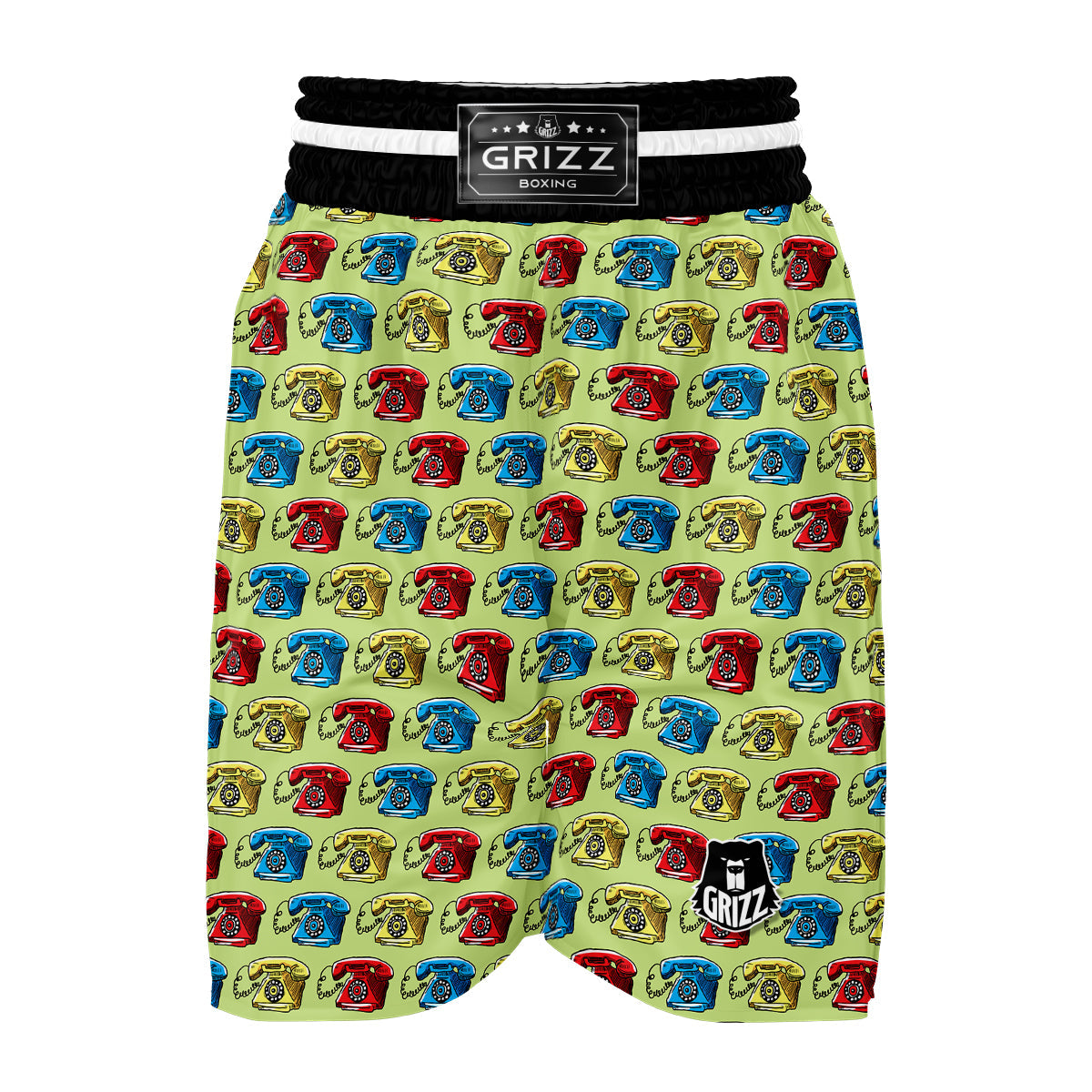 Telephone Hand Drawn Colorful Print Pattern Boxing Shorts-grizzshop
