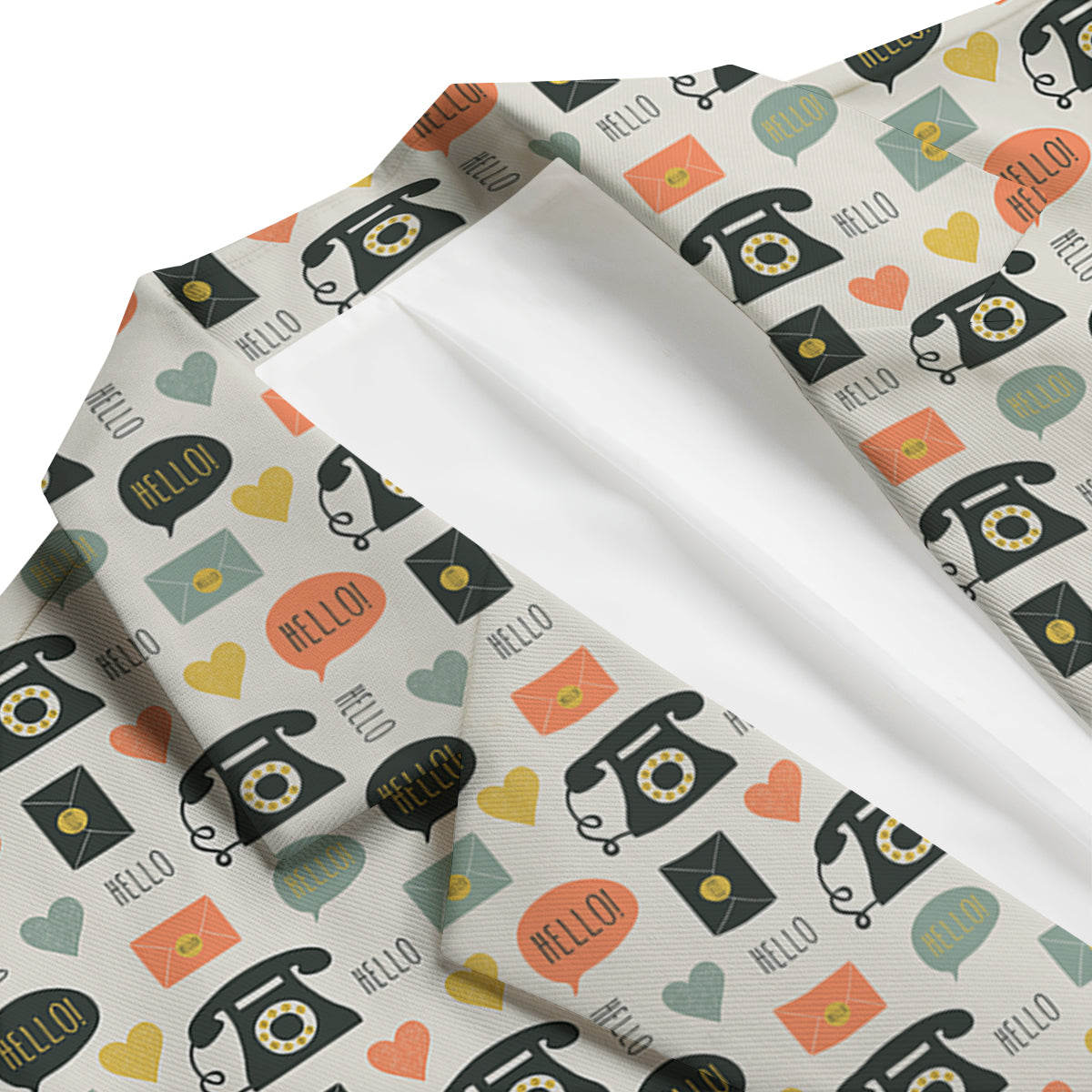 Telephone Hello Print Pattern Men's Blazer-grizzshop