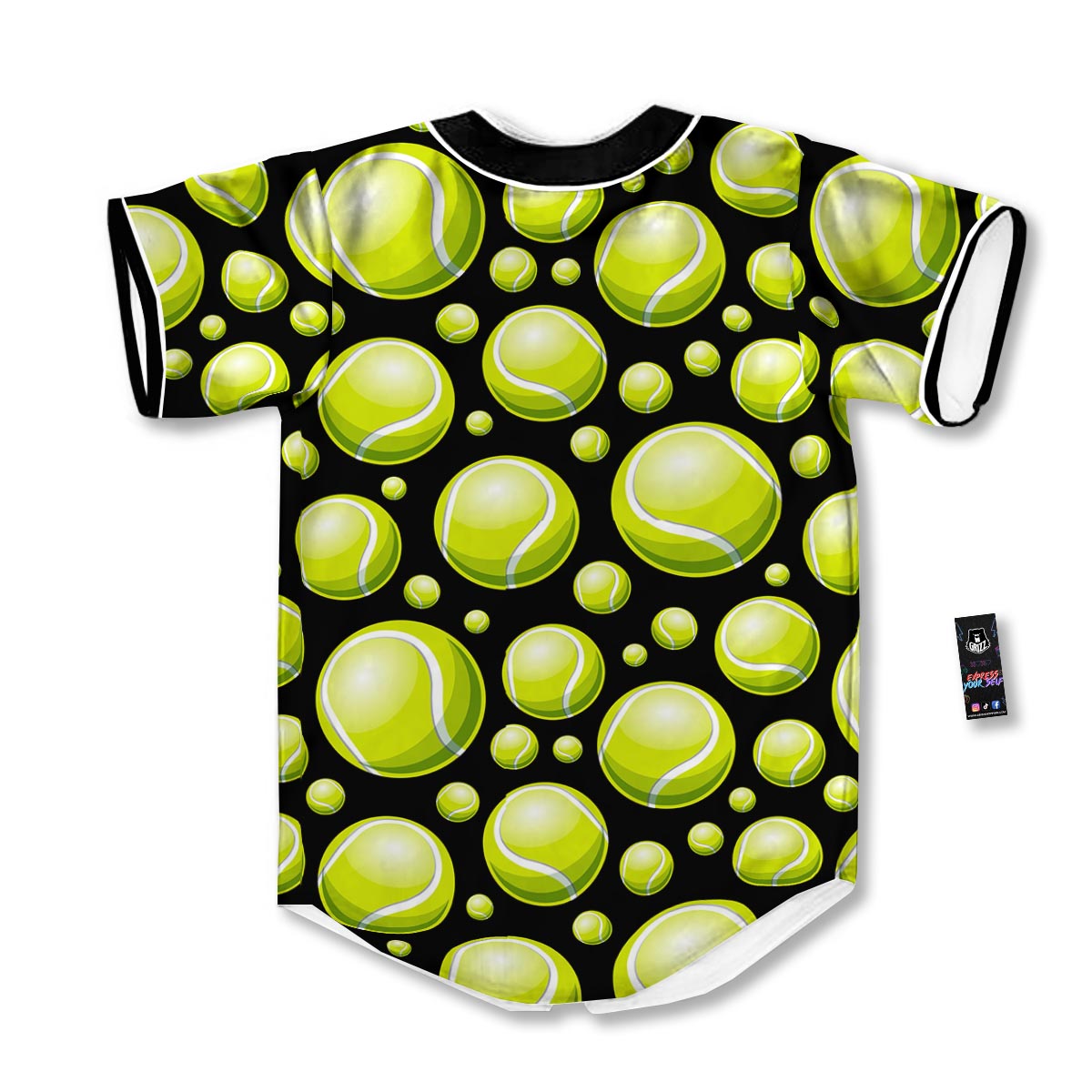 Tennis Balls Print Pattern Baseball Jersey-grizzshop