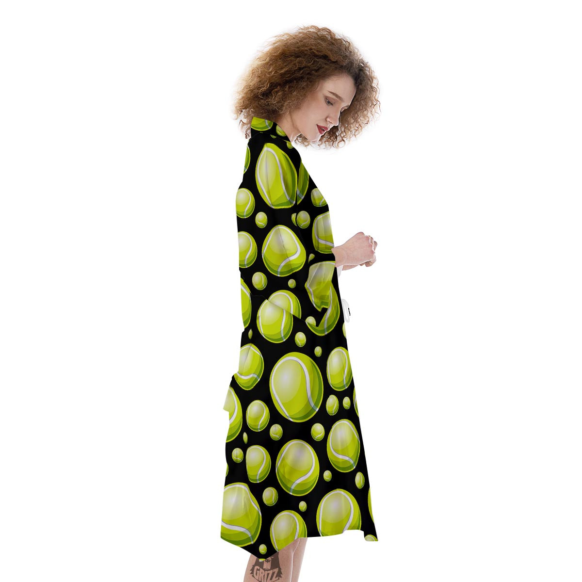 Tennis Balls Print Pattern Kimono-grizzshop