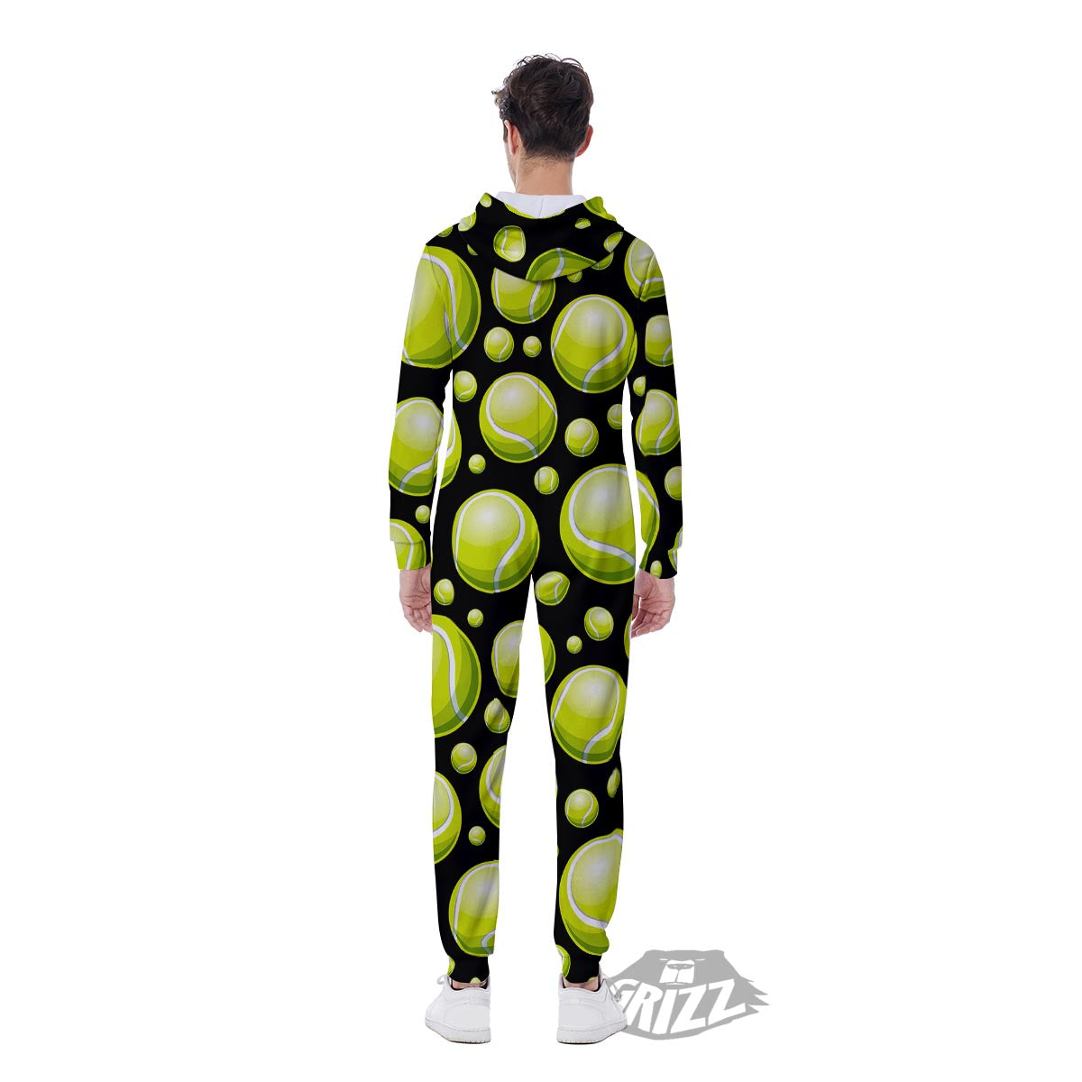 Tennis Balls Print Pattern Men's Jumpsuit-grizzshop