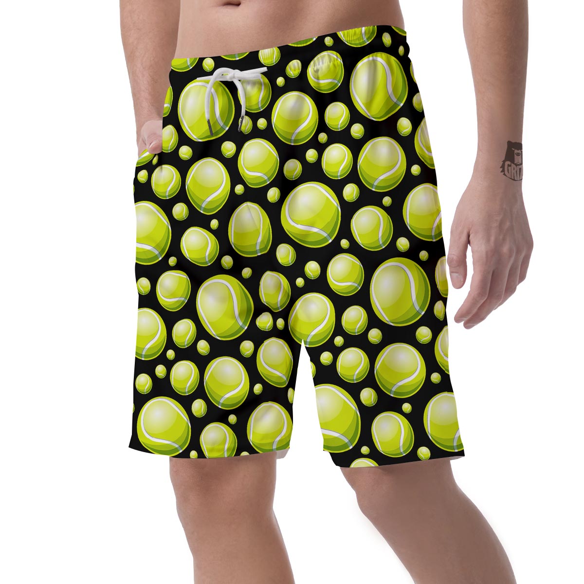 Tennis Balls Print Pattern Men's Shorts-grizzshop