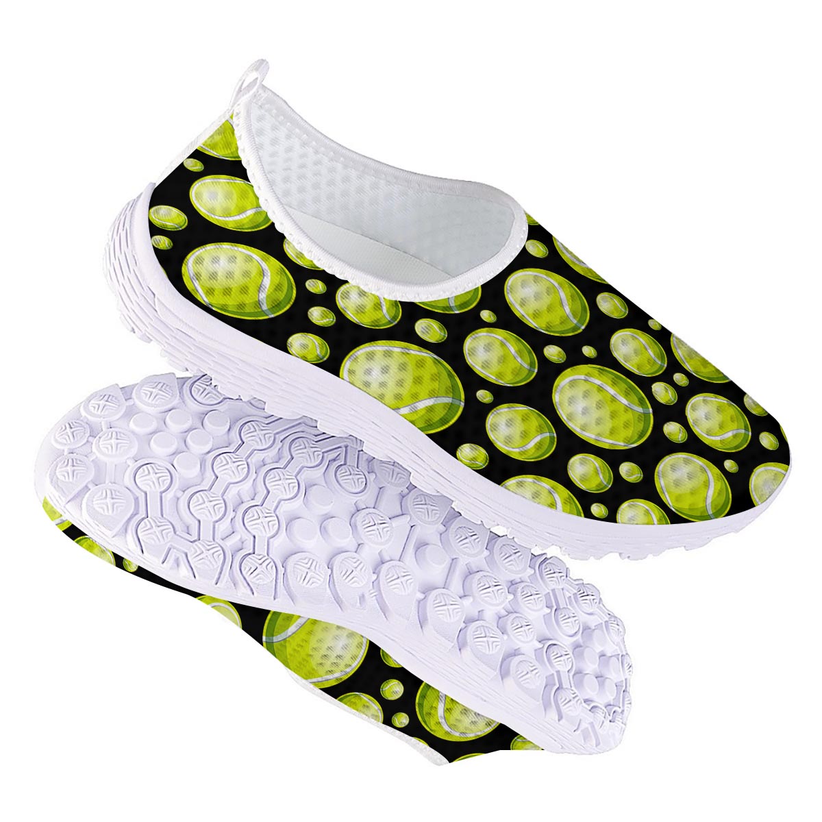 Tennis Balls Print Pattern Nurse Shoes-grizzshop