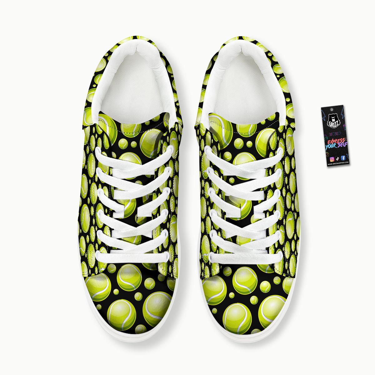 Tennis Balls Print Pattern Platform Shoes-grizzshop