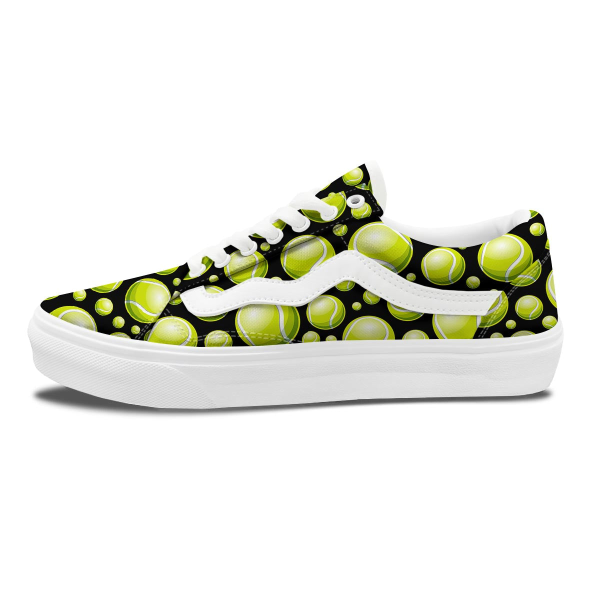 Tennis Balls Print Pattern Skate Shoes-grizzshop