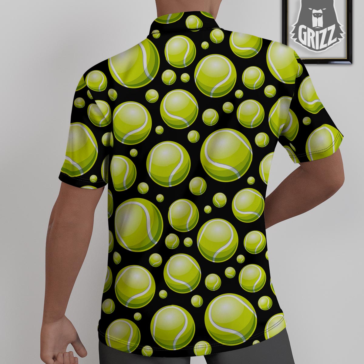 Tennis Balls Print Pattern Untucked Shirts-grizzshop