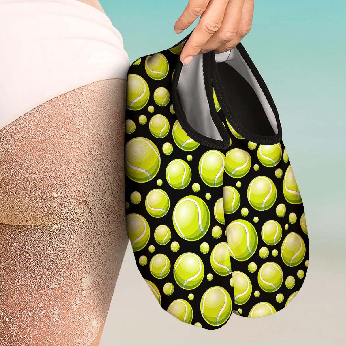 Tennis Balls Print Pattern Water Shoes-grizzshop