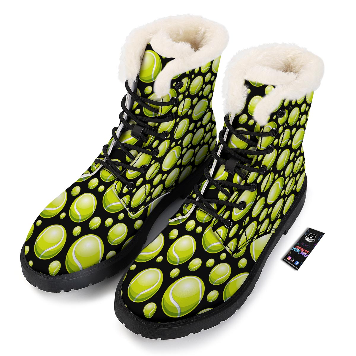 Tennis Balls Print Pattern Winter Boots-grizzshop