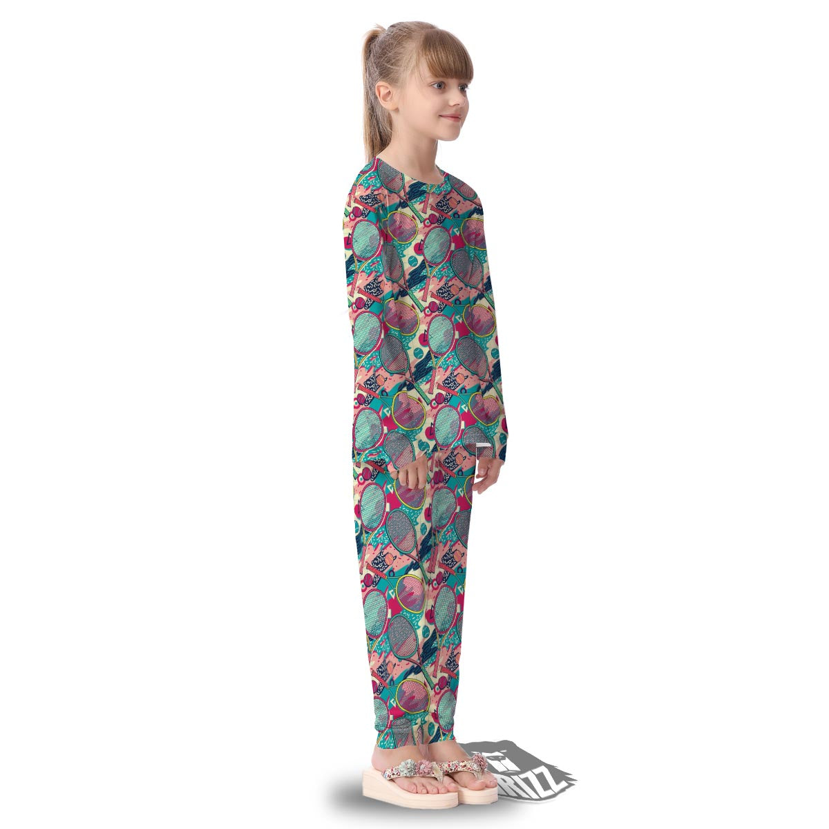 Tennis Retro Print Pattern Kid's Pajamas-grizzshop