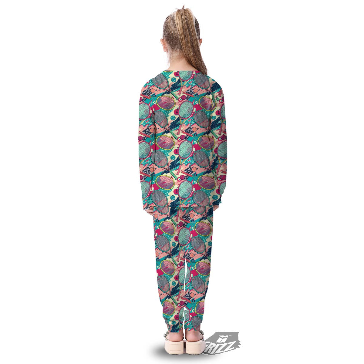 Tennis Retro Print Pattern Kid's Pajamas-grizzshop