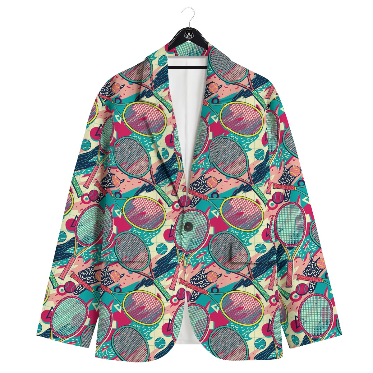Tennis Retro Print Pattern Men's Sport Coat-grizzshop