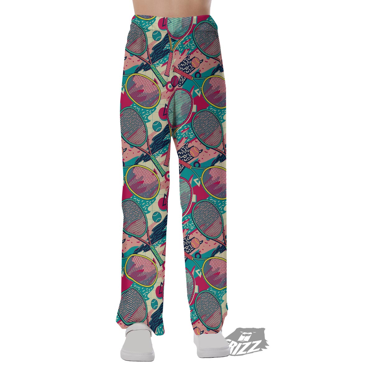 Tennis Retro Print Pattern Pajama Pants-grizzshop