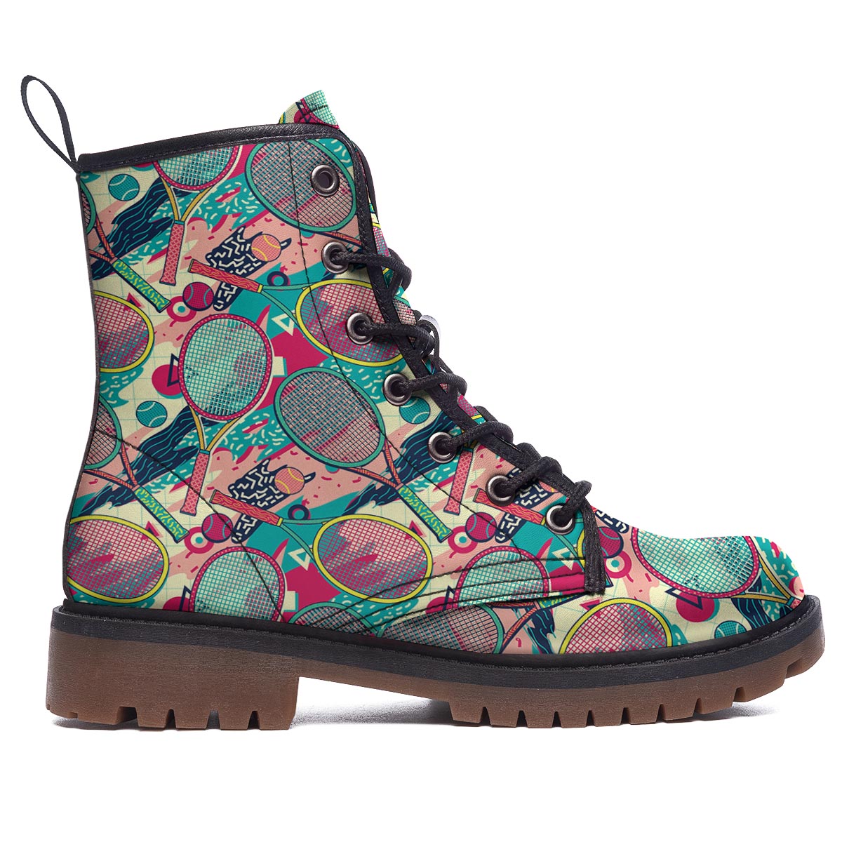 Tennis Retro Print Pattern Work Boots-grizzshop