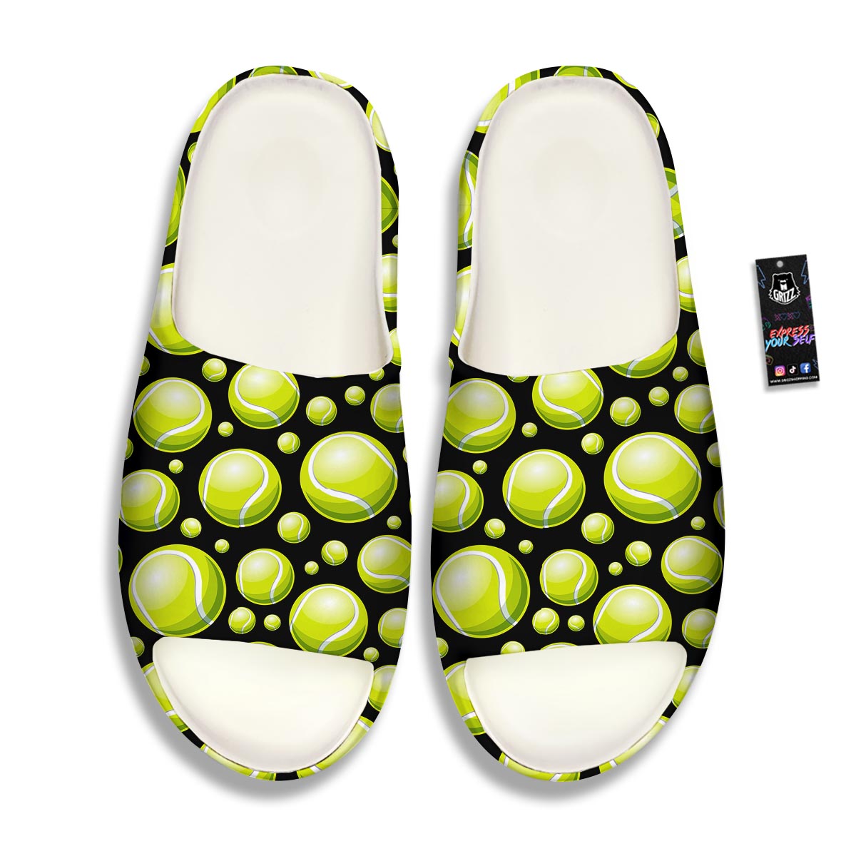 Tennis Balls Print Pattern Sandals-grizzshop