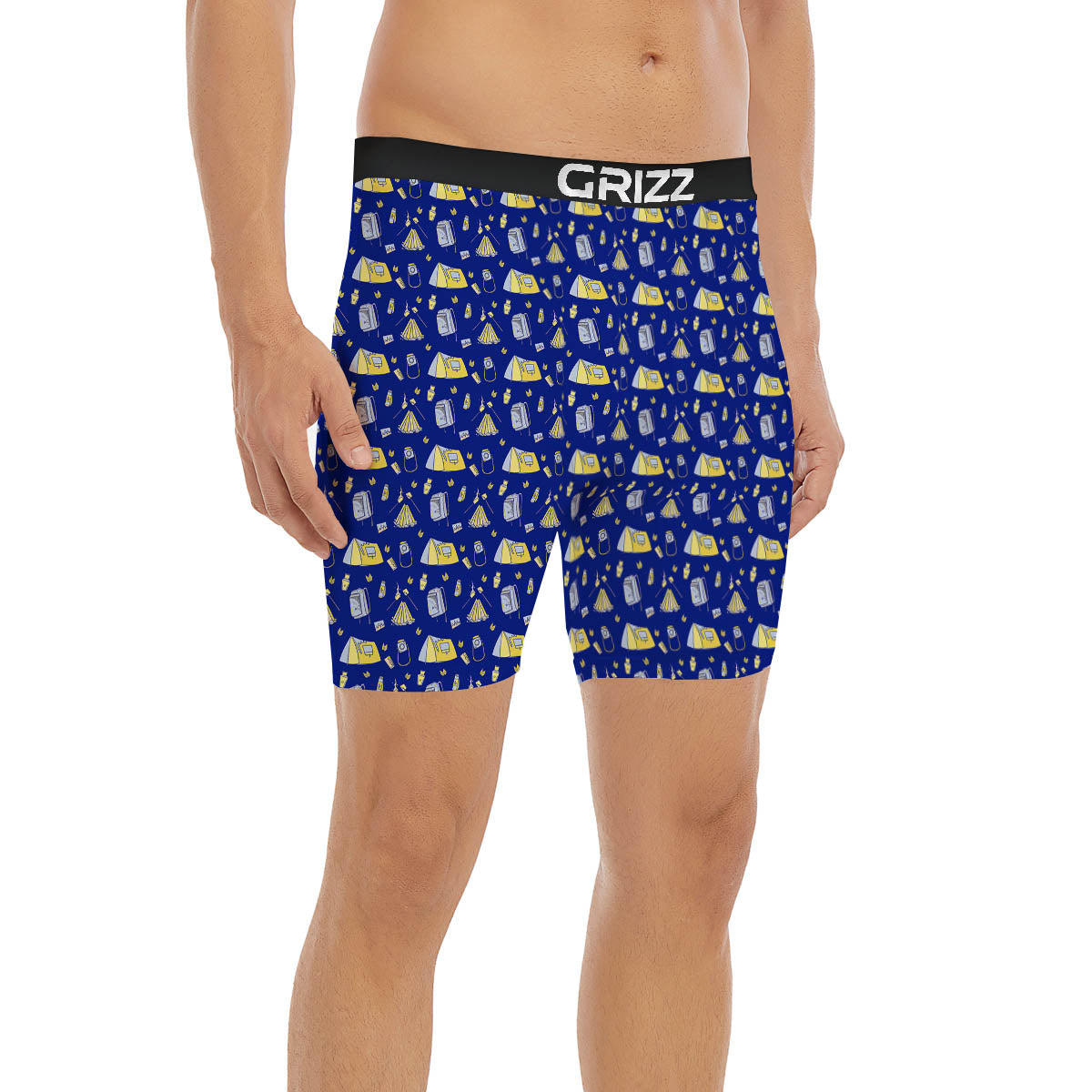 Tent Camping Print Pattern Boxer Briefs-grizzshop