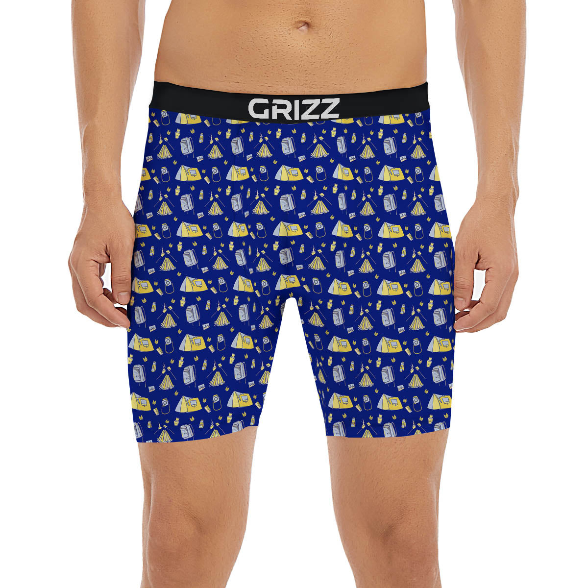 Tent Camping Print Pattern Boxer Briefs-grizzshop