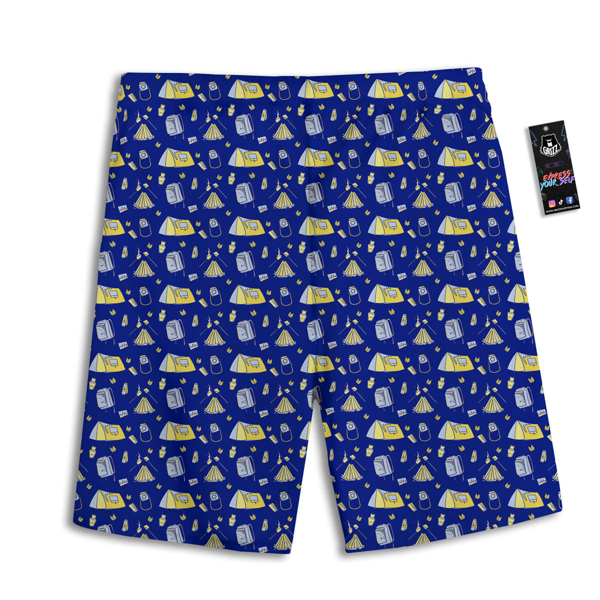 Tent Camping Print Pattern Men's Athletic Shorts