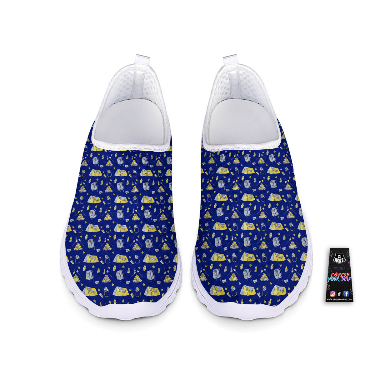 Tent Camping Print Pattern Nurse Shoes-grizzshop