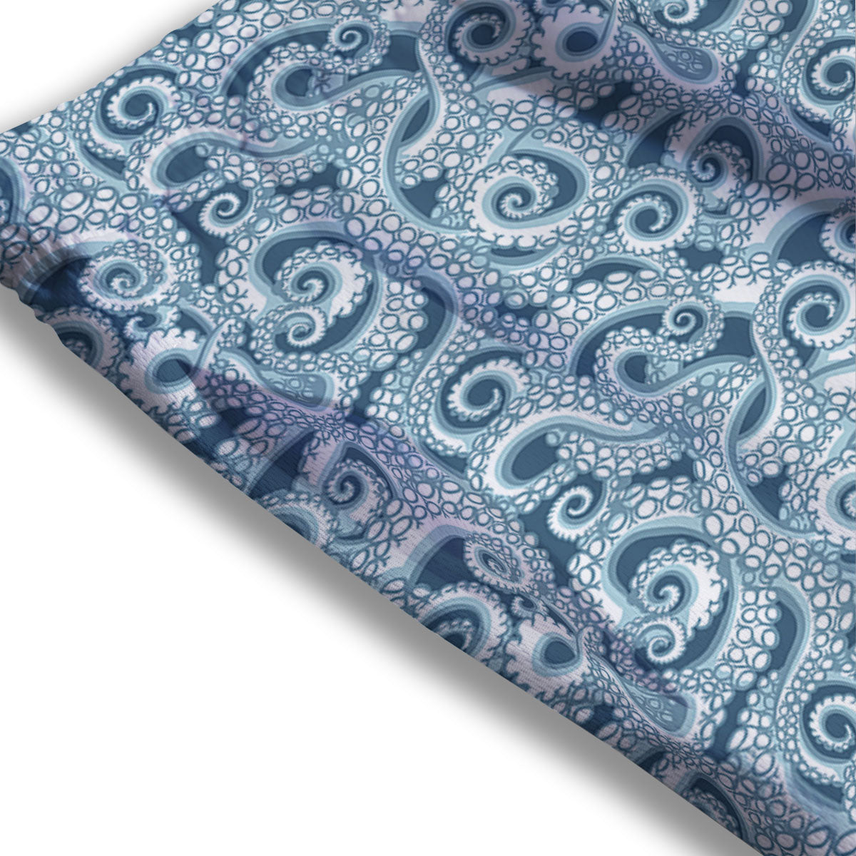 Tentacles Octopus Blue Print Pattern Mesh Shorts-grizzshop