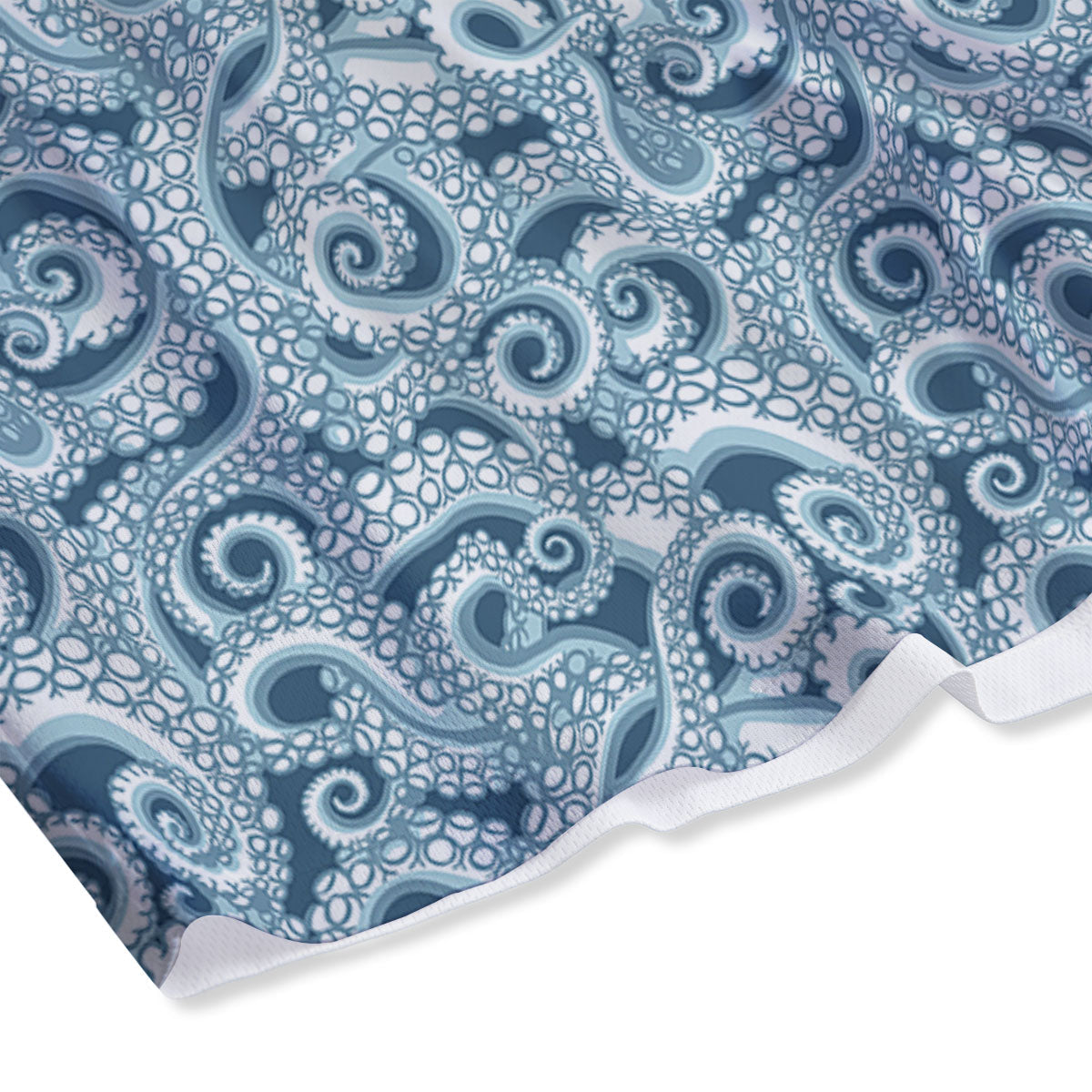 Tentacles Octopus Blue Print Pattern Mesh Shorts-grizzshop