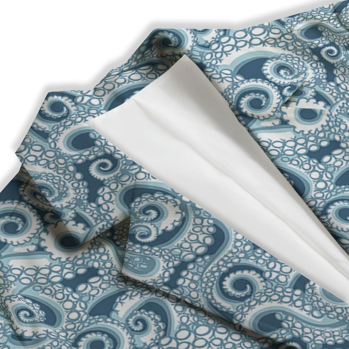 Tentacles Octopus Blue Print Pattern Women's Blazer-grizzshop