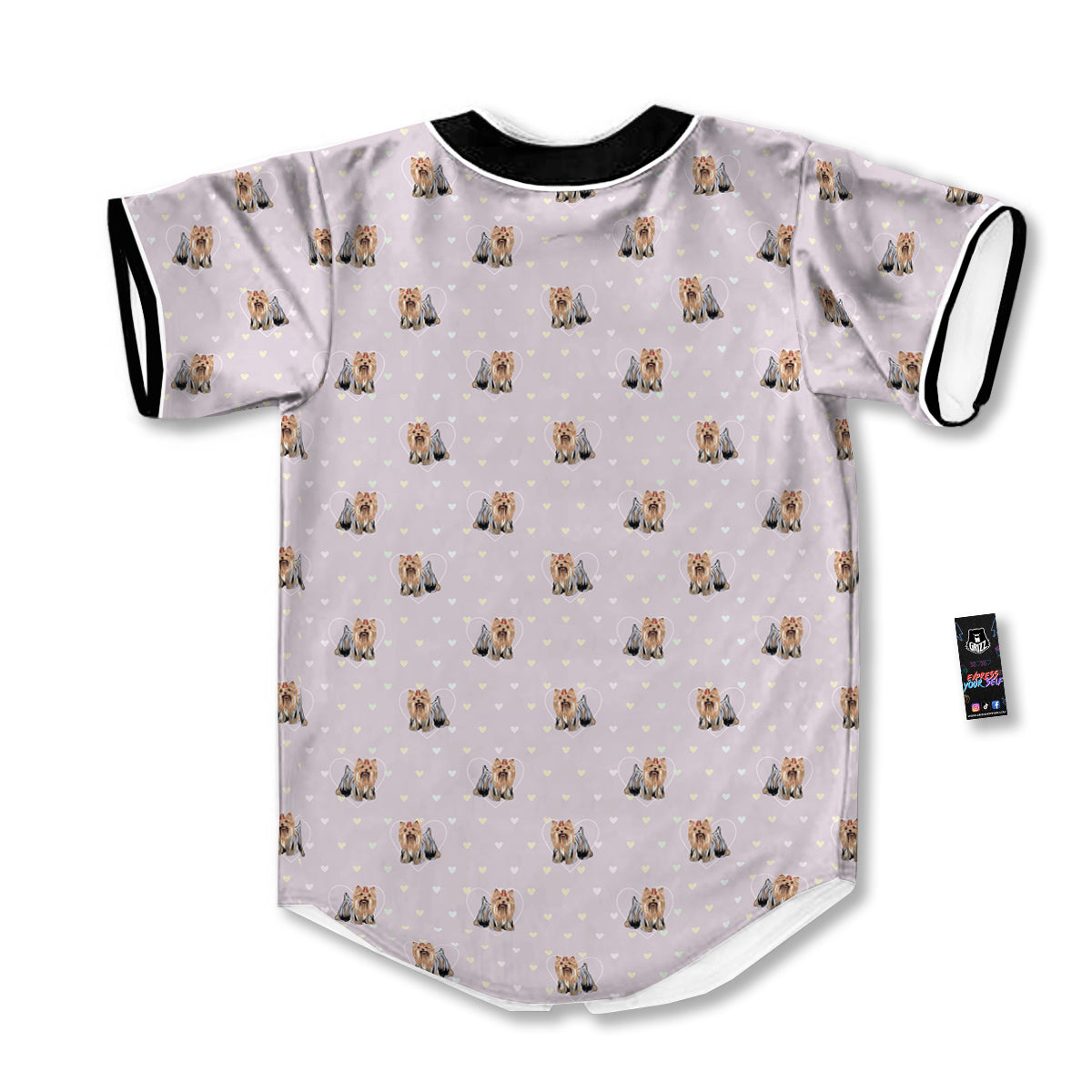 Terrier Yorkshire Cute Print Pattern Baseball Jersey-grizzshop
