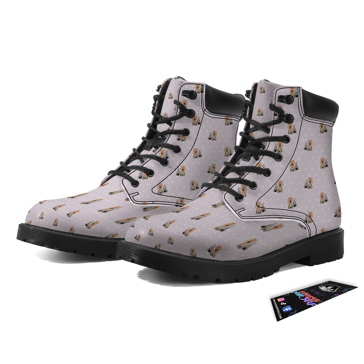 Terrier Yorkshire Cute Print Pattern Boots-grizzshop