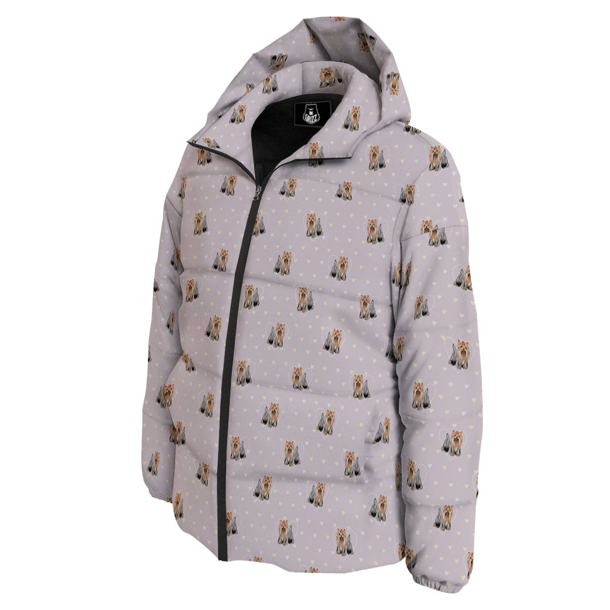 Terrier Yorkshire Cute Print Pattern Down Jacket-grizzshop